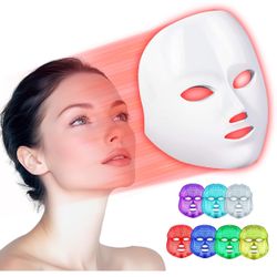 Red Light Therapy Mask for Face, 7-1 Colors LED Facial Skin Care Mask, Led Face Mask Light Therapy
