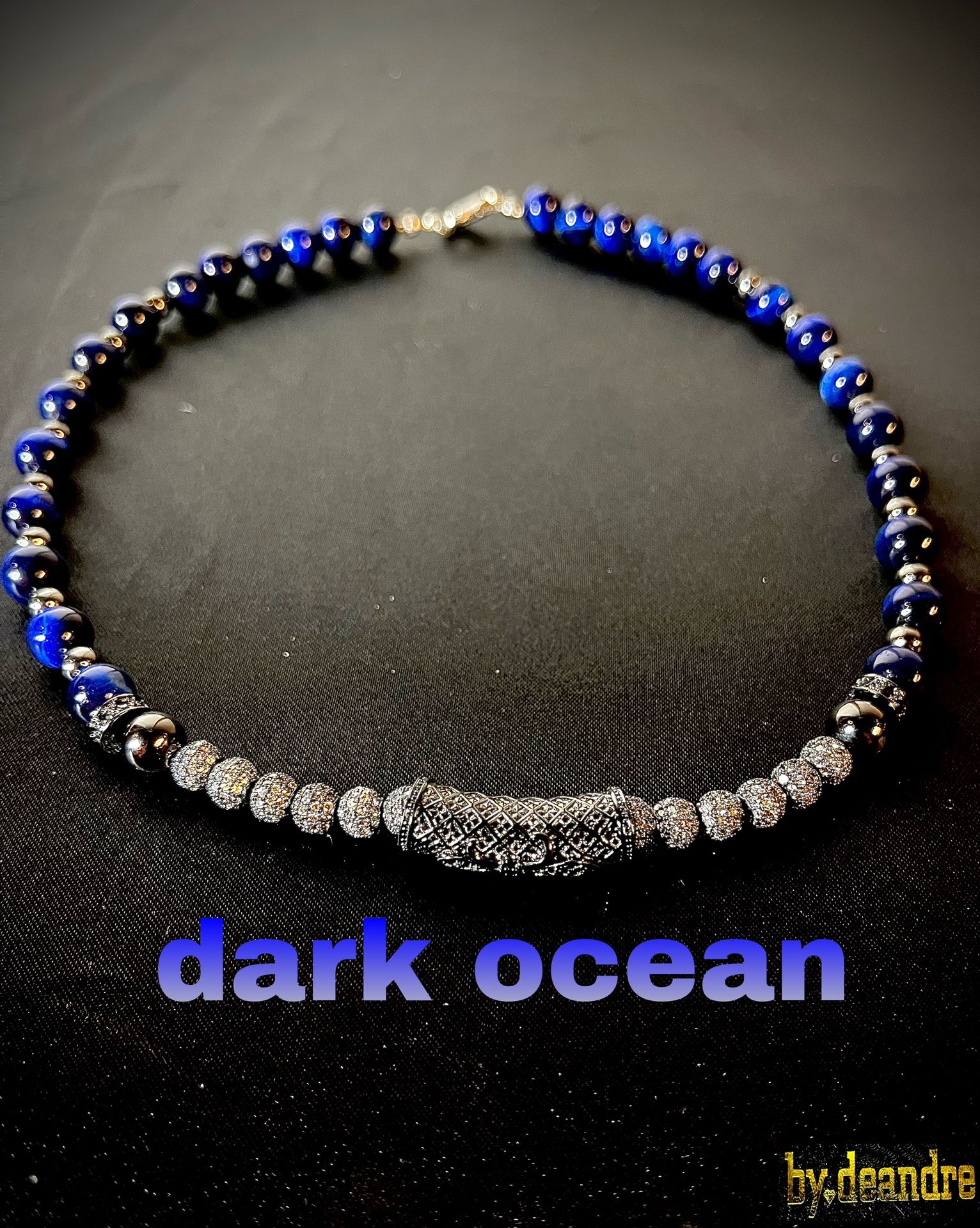 Dark Ocean Beaded Necklace