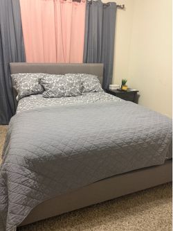 Queen size bed frame and mattress