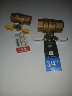 Brass Ball Valves – 1/2 in and 3/4 in
