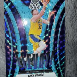 SP Elevate Luka Dončić 24/30 Fluorescent Blue Mosaic Prizm Panini 2024-25
