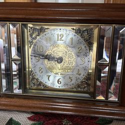 SOLD Rare Ansonia Architectural Mantel Clock: Beveled Mirror Facade & Gilded Filigree Dial