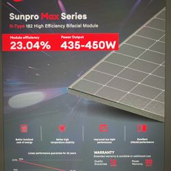 SUNPRO Power Solar Panels 450W Ter1