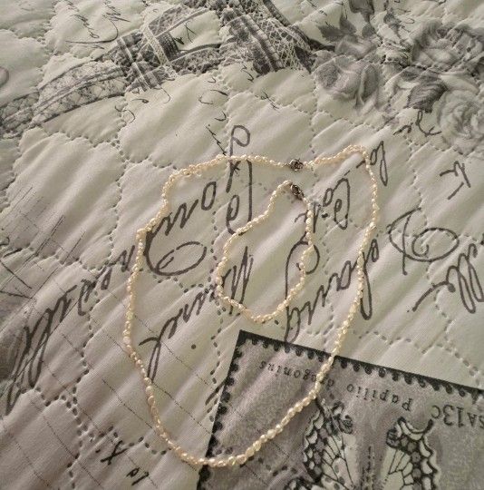 Real Pearl Necklace And Bracelet 