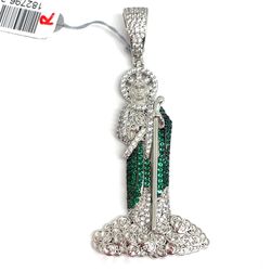 925 Sterling Silver CZ San Judas Pendant 13.63g 182796/3