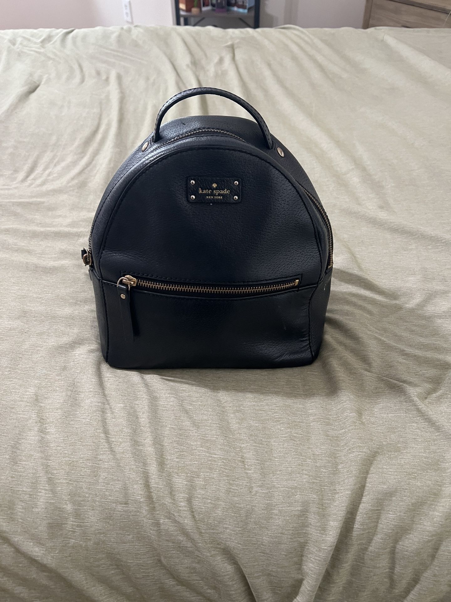 Kate Spade Black Leather Mini Backpack