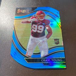 2020 Select Chase Young Die Cut Blue Prizm Field Level SP Rookie Card #364