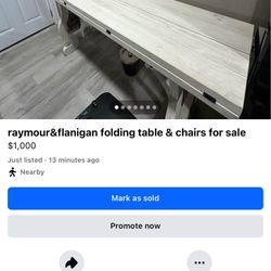 Folding Dinning Table with 2 Chairs  Used Only Ones. Excellent condition. 