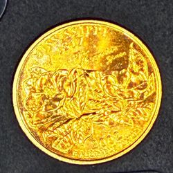 USA Mississippi State Quarter. 2002-D 14K Gold Plated
