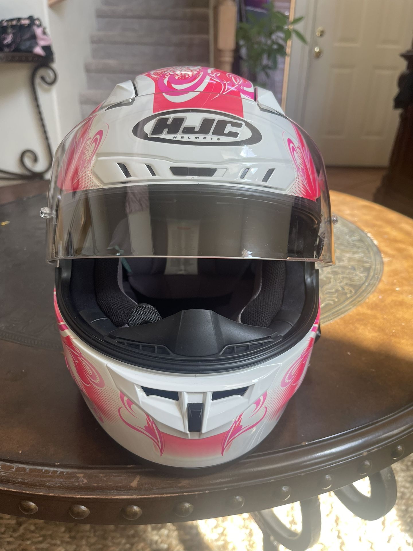 White And Pink HJC Helmet