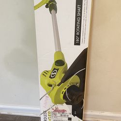 Sun Joe 20 volt rechargeable trimmer and edger. Battery and charger are included.