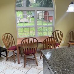 Dining table and six chairs