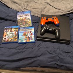 Ps4 With 3 Games & 2 Controllers