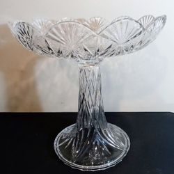 Towle Lead Crystal Pedistal Compote Centerpiece Bowl Czech Republic 