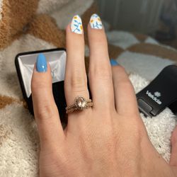 Engagement Ring And Wedding Band With Cases