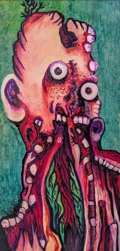 Original Horror Art Painting on Canvas