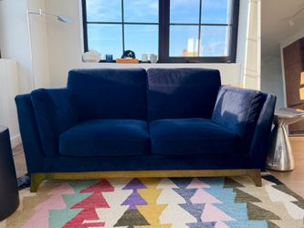 Blue Velvet Article Sofa