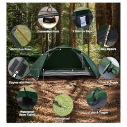 Camppal 1 Person Tent for Camping Hiking Mountain Hunting Backpacking Tents 4 Season Resistance to Windproof Rainproof and Waterproof