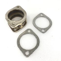 2-Bolt Exhaust Flange Conversion Adapter 3" to 3" Straight with 2 gaskets   (FG AD CBE300 GK CBE300x2