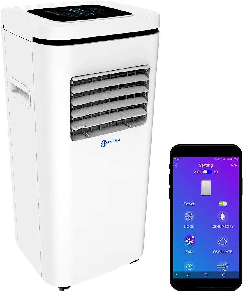 Alexa Voice-Enabled Smart Portable Air Conditioner 10,000 BTU Quiet AC Unit with Built-in Dehumidifier and Fan Modes, Mobile App and Easy In
