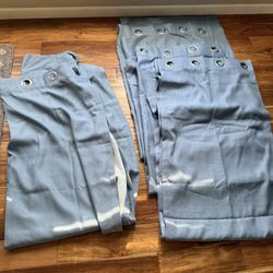 Blue Curtains 4 Panels 84”x54”