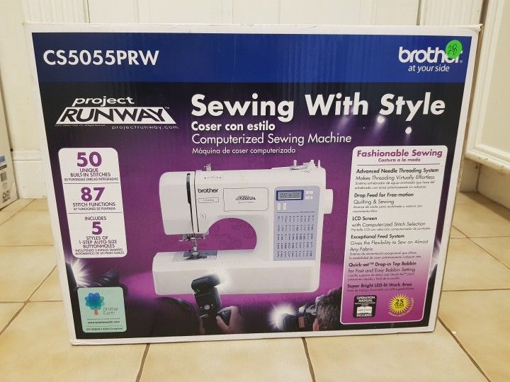 Brother CS5055PRW Computerized Sewing Machine Project Runway LCD Display