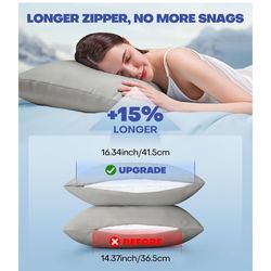Pillowcase for Hot Sleepers, Instantly Cool, Stay Cold All Night, Softer Than Silk Pillow Cases, Pillow Covers with Invisible Zipper, Gift for Men & W