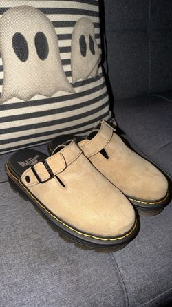 Dr. Martens Suede Platform Mules zebzag