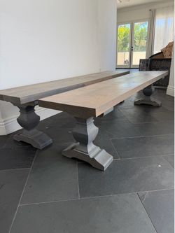 Antique custom made solid wood benches