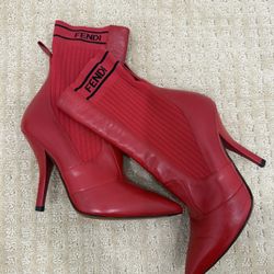 Fendi Red Leather Boots! Only Worn Once! Size 7 