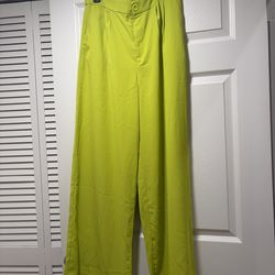 Haute monde electric green pants