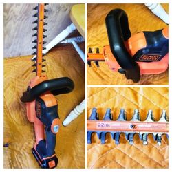 Black & Decker 20volt Cordless Hedge Trimmer. Like New 22inch