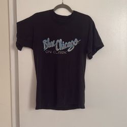 Vintage T-Shirt Blue Chicago On Clark - MEDIUM