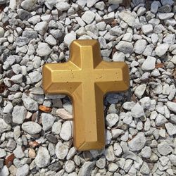 Cement Cross Yard Ornament/ Cement Decoration/ Cemetery Gold Painted Waterproof Cross Cement 