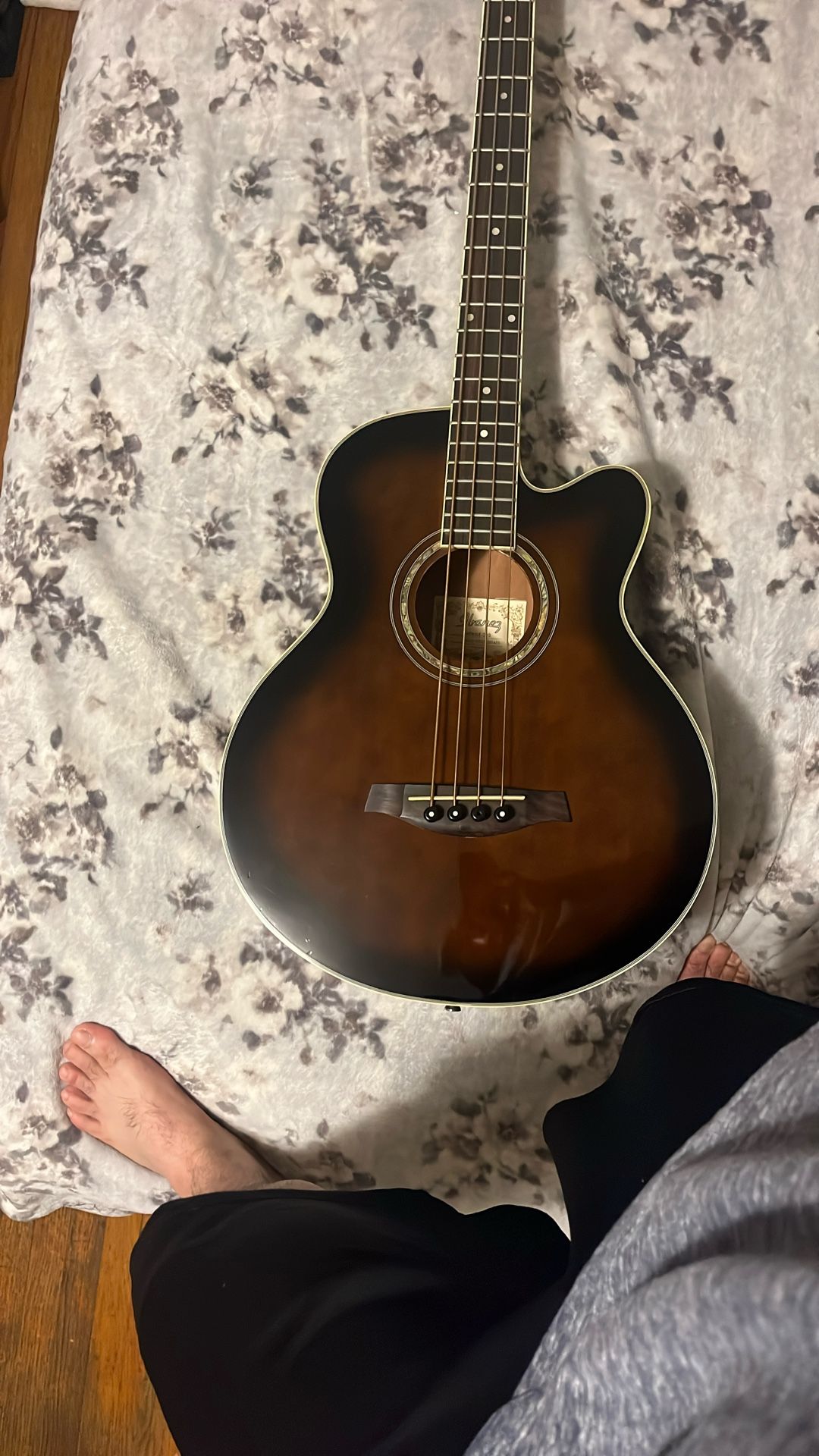 Ibanez AEB10E Acoustic Electric Bass Guitar Dark Violin Sunburst