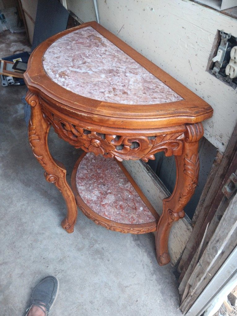 Antique table with marbel