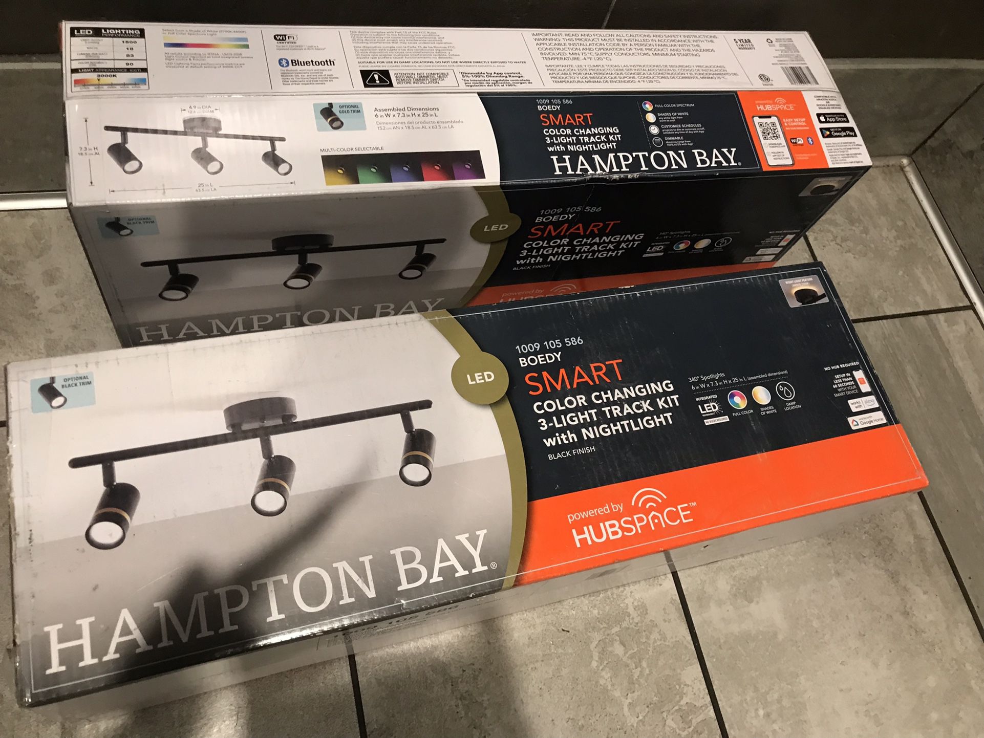 2x Hampton Bay SMARTcolor Changing 3-Light Track Kit With Nightlight Bnib