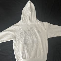 white spider hoodie with rhinestone NEW