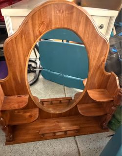 Vintage Solid Wood Wall Mirror