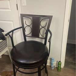 Brown Leather Swivel Chair