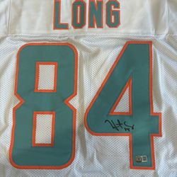 NFL Authentic Signed Jersey Hunter Long Miami Dolphins 