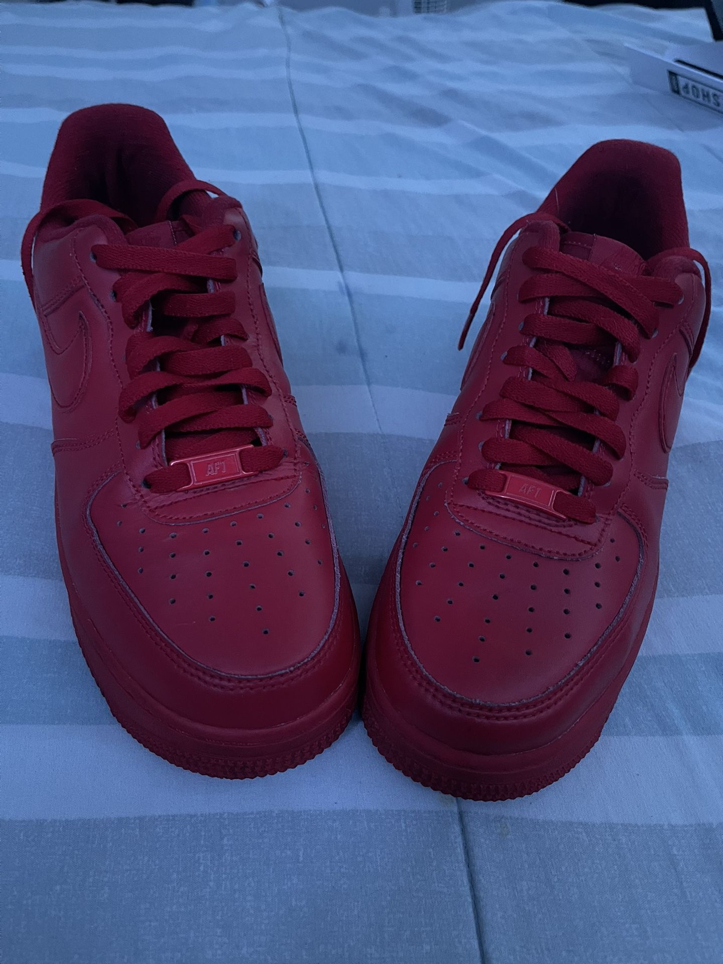 Red Air Forces 1 lightly worn