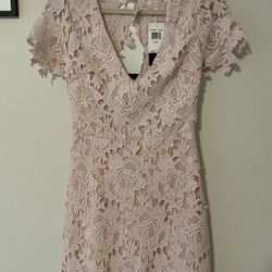 Blush Floral Lace Dress by AQUA size M - NWT 