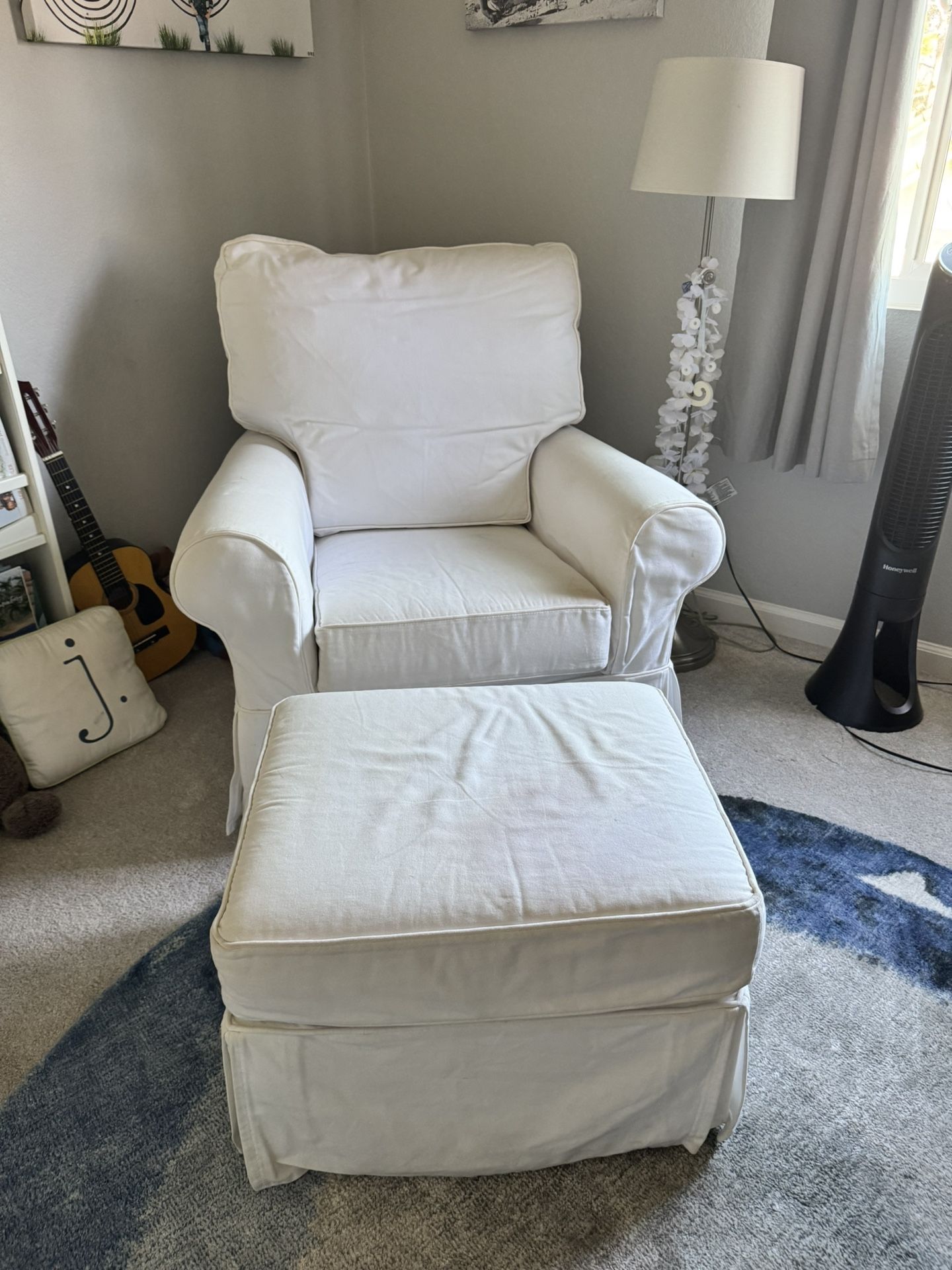 Pottery Barn “Basic” Glider & Ottoman