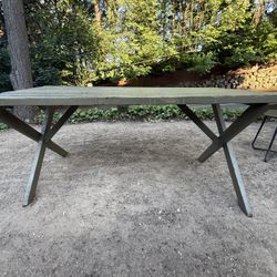Vintage green picnic table