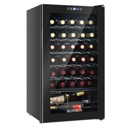 NEW - ROVSUN 34 Bottle Wine Cooler Fridge with Digital Temperature