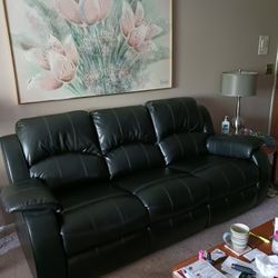 Pleather Sofa And Loveseat 