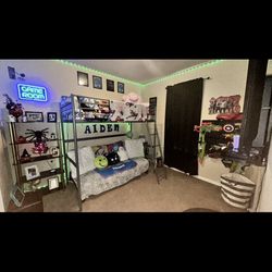 Loft bunk bed with a lounge sofa