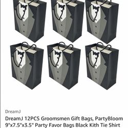 12 Piece Tuxedo Gift Bags for Men