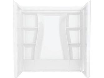 NEW! DELTA Classic 500 60″ 3 Piece Direct-to-Stud Bath Surround in High Gloss White